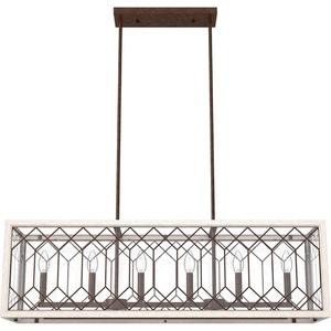image:imageHunter  Chevron 6light Textured Rust Extra Large Chandelier Dimmable Linear Shaped for Bedrooms Kitchens Dining Living Rooms  19374