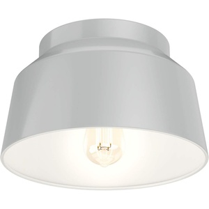 image:imageHunter  Cranbrook 1Light Matte Black Medium Size Flush Mount Light Dimmable Modern Style Bell Shaped for Bedrooms Kitchens Foyers Bathrooms  19023White