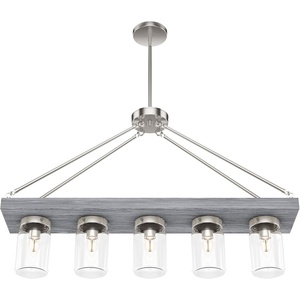 image:imageHunter  Devon Park 5Light Onyx Bengal Large Chandelier Dimmable Rustic Style Linear Shaped for Bedrooms Kitchens Dining Living Rooms  19006Brushed Nickel Finish
