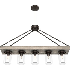 image:imageHunter  Devon Park 5Light Onyx Bengal Large Chandelier Dimmable Rustic Style Linear Shaped for Bedrooms Kitchens Dining Living Rooms  19006Onyx Bengal finish