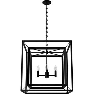 image:imageHunter  Doherty 4light Onyx Bengal Large Chandelier Dimmable Casual Style Square Shaped for Bedrooms Kitchens Dining Living Rooms  19409Natural Iron