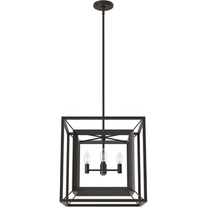 image:imageHunter  Doherty 4light Onyx Bengal Medium Size Chandelier Dimmable Casual Style Square Shaped for Bedrooms Kitchens Dining Living Rooms  19405