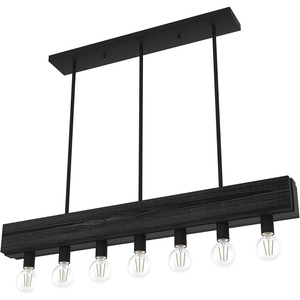 image:imageHunter  Donelson 7Light Natural Black Iron Extra Large Chandelier Dimmable Transitional Style Linear Shaped for Bedrooms Kitchens Dining Living Rooms  19057
