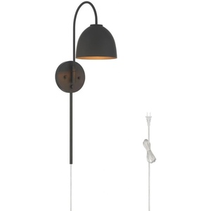 image:imageHunter  Erling 1Light Medium Size Sconce Builtin Dimmer Modern Style Dome Shaped Bulbs Included Adjustable Head for Bedrooms Kitchens Dining Living Rooms Luxe GoldMatte Black