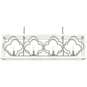 image:imageHunter  Gablecrest 4Light Painted Concrete Extra Large Chandelier Dimmable Transitional Style Linear Shaped for Bedrooms Kitchens Dining Living Rooms  19098