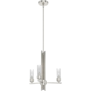 image:imageHunter  Gatz 3light Brushed Nickel Medium Size Chandelier Dimmable Modern Style Candle Shaped for Bedrooms Kitchens Dining Living Rooms  19782
