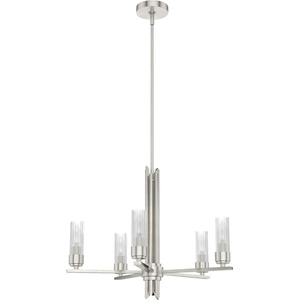 image:imageHunter  Gatz 5light Brushed Nickel Large Chandelier Dimmable Candle Shaped for Bedrooms Kitchens Dining Living Rooms  19784