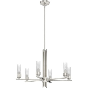 image:imageHunter  Gatz 6light Brushed Nickel Large Chandelier Dimmable Modern Style Candle Shaped for Bedrooms Kitchens Dining Living Rooms  19786