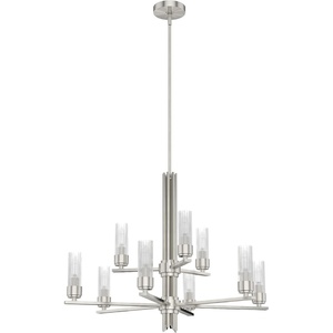 image:imageHunter  Gatz 9light Brushed Nickel Large Chandelier Dimmable Modern Style Candle Shaped for Bedrooms Kitchens Dining Living Rooms  19788