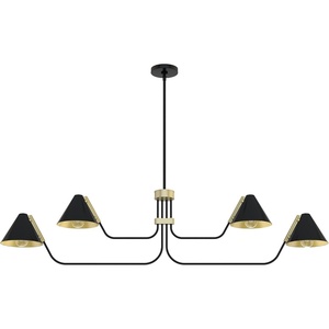 image:imageHunter  Grove Isle 4Light Matte Black Extra Large Chandelier Dimmable Modern Style Pharmacy Shaped for Bedrooms Kitchens Dining Living Rooms  19206Matte Black
