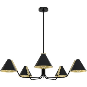 image:imageHunter  Grove Isle 5Light Matte Black Modern Style Dimmable Extra Large Chandelier for Bedrooms Kitchens Dining Living Rooms  19195Matte Black