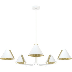 image:imageHunter  Grove Isle 5Light Matte Black Modern Style Dimmable Extra Large Chandelier for Bedrooms Kitchens Dining Living Rooms  19195Matte White