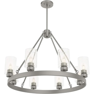 image:imageHunter  Hartland 8light Noble Bronze Large Chandelier Dimmable Casual Style Wagon Wheel Shaped for Bedrooms Kitchens Dining Living Rooms  19011Matte Silver
