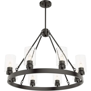 image:imageHunter  Hartland 8light Noble Bronze Large Chandelier Dimmable Casual Style Wagon Wheel Shaped for Bedrooms Kitchens Dining Living Rooms  19011Noble Bronze