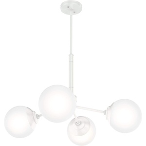image:imageHunter  Hepburn 4Light Modern Brass Large Chandelier Dimmable Modern Style Sputnik Shaped for Bedrooms Kitchens Dining Living Rooms  19016Matte White Finish