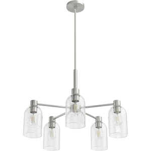 image:imageHunter  Lochemeade 5light Brushed Nickel Large Chandelier Dimmable Modern Style Candle Shaped for Bedrooms Kitchens Dining Living Rooms  19197Brushed Nickel