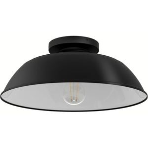 image:imageHunter  Mill Valley 1Light Matte Black Outdoor Flush Mount Ceiling Light Dimmable Transitional Style Dome Shaped for Patios Walkways Garages  46003
