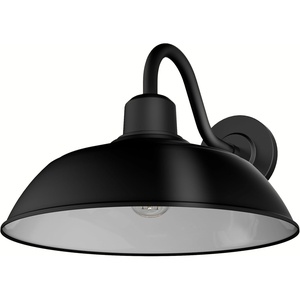 image:imageHunter  Mill Valley 1Light Matte Black Outdoor Wall Light Dimmable Transitional Style Dome Shaped for Patios Walkways Garages  46001