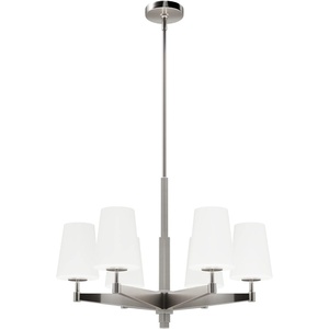 image:imageHunter  Nolita 6Light Brushed Nickel Modern Style Dimmable Large Chandelier for Bedrooms Kitchens Dining Living Rooms  19875Brushed Nickel