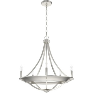 image:imageHunter  Perch Point 5Light Brushed Nickel Casual Style Dimmable Medium Size Chandelier for Bedrooms Kitchens Dining Living Rooms  19417