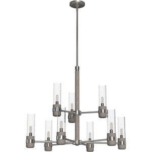 image:imageHunter  River Mill 9light Brushed Nickel Large Chandelier Dimmable Rustic Style Candle Shaped for Bedrooms Kitchens Dining Living Rooms  19479
