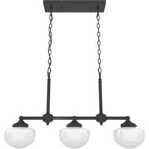 image:imageHunter  Saddle Creek 3light Noble Bronze Large Chandelier Dimmable Schoolhouse Style Linear Shaped for Bedrooms Kitchens Dining Living Rooms  19490