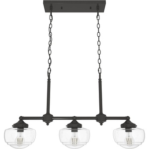 image:imageHunter  Saddle Creek 3light Noble Bronze Large Chandelier Dimmable Schoolhouse Style Linear Shaped for Bedrooms Kitchens Dining Living Rooms  19491