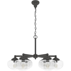 image:imageHunter  Saddle Creek 6light Noble Bronze Large Chandelier Dimmable Schoolhouse Style Candle Shaped for Bedrooms Kitchens Dining Living Rooms  19388