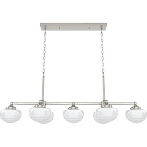 image:imageHunter  Saddle Creek 7light Brushed Nickel Extra Large Chandelier Dimmable Schoolhouse Style Linear Shaped for Bedrooms Kitchens Dining Living Rooms  19492