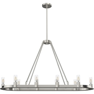image:imageHunter  Saddlewood 10Light Brushed Nickel Casual Style Dimmable Extra Large Chandelier for Bedrooms Kitchens Dining Living Rooms  19028
