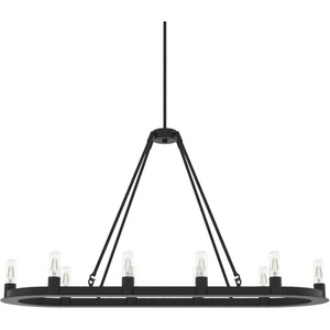 image:imageHunter  Saddlewood 10light Natural Black Iron Extra Large Chandelier Dimmable Casual Style Linear Shaped for Bedrooms Kitchens Dining Living Rooms  19027