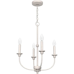 image:imageHunter  Southcrest 4Light Distressed White Casual Style Dimmable Medium Size Chandelier for Bedrooms Kitchens Dining Living Rooms  19639