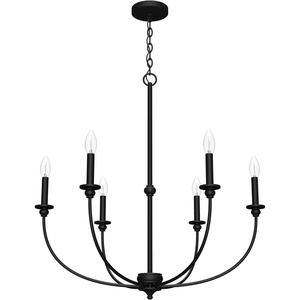 image:imageHunter  Southcrest 6Light Matte Black Large Chandelier Dimmable Casual Style Candle Shaped for Bedrooms Kitchens Dining Living Rooms  19634