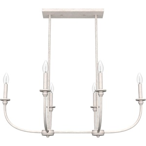 image:imageHunter  Southcrest 6Light Matte Black Large Chandelier Dimmable Linear Shaped for Bedrooms Kitchens Dining Living Rooms  19644Distressed White