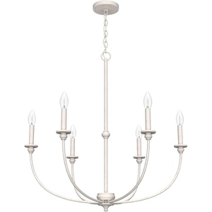 image:imageHunter  Southcrest 6light Distressed White Large Chandelier Dimmable Casual Style Candle Shaped for Bedrooms Kitchens Dining Living Rooms  19635