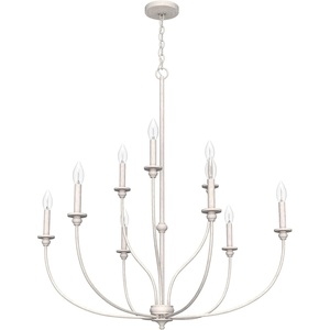 image:imageHunter  Southcrest 9light Distressed White Large Chandelier Dimmable Casual Style Candle Shaped for Bedrooms Kitchens Dining Living Rooms  19633