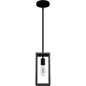 image:imageHunter  Squire Manor 1light Matte Black Mini Pendant Light Dimmable Modern Style Rectangle Shaped for Bedrooms Kitchens Dining Living Rooms  19769