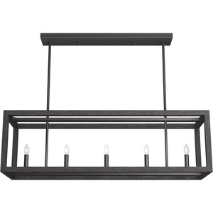 image:imageHunter  Squire Manor 5light Matte Black Extra Large Chandelier Dimmable Modern Style Linear Shaped for Bedrooms Kitchens Dining Living Rooms  19090Matte Black