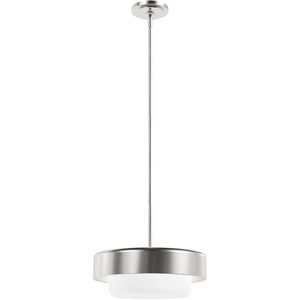 image:imageHunter  Station 2Light Brushed Nickel Medium Size Pendant Light Dimmable Modern Style Drum Shaped for Bedrooms Kitchens Dining Living Rooms  19272