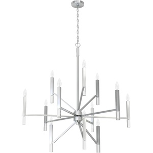 image:imageHunter  Sunjai 12Light Brushed Nickel Formal Style Dimmable Extra Large Chandelier for Bedrooms Kitchens Dining Living Rooms  19528Brushed Nickel