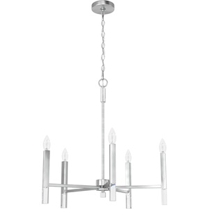 image:imageHunter  Sunjai 5light Brushed Nickel Large Chandelier Dimmable Formal Style Candle Shaped for Bedrooms Kitchens Dining Living Rooms  19522