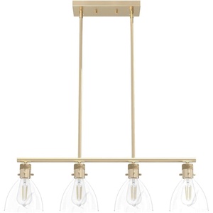 image:imageHunter  Van Nuys 4light Alturas Gold Large Chandelier Dimmable Transitional Style Linear Shaped for Bedrooms Kitchens Dining Living Rooms  48037Alturas Gold