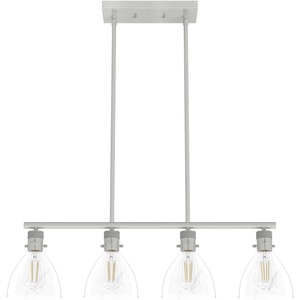 image:imageHunter  Van Nuys 4light Alturas Gold Large Chandelier Dimmable Transitional Style Linear Shaped for Bedrooms Kitchens Dining Living Rooms  48037Brushed Nickel