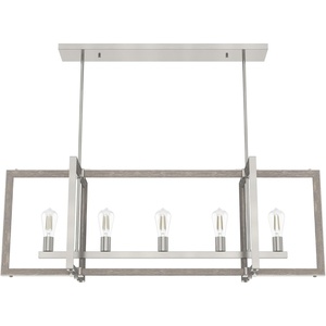 image:imageHunter  Woodburn 5light Brushed Nickel Extra Large Chandelier Dimmable Modern Style Linear Shaped for Bedrooms Kitchens Dining Living Rooms  19811