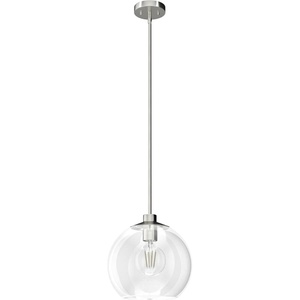 image:imageHunter  Xidane 1light Brushed Nickel Medium Size Pendant Light Dimmable Mid Century Modern Style Globe Shaped for Bedrooms Kitchens Dining Living Rooms  19754Brushed Nickel