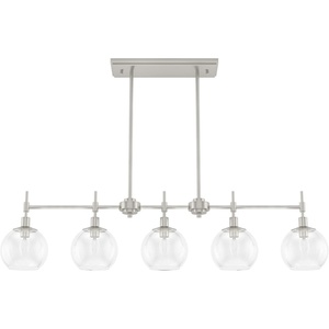 image:imageHunter  Xidane 5light Alturas Gold Extra Large Chandelier Dimmable Mid Century Modern Style Linear Shaped for Bedrooms Kitchens Dining Living Rooms  19747Brushed Nickel