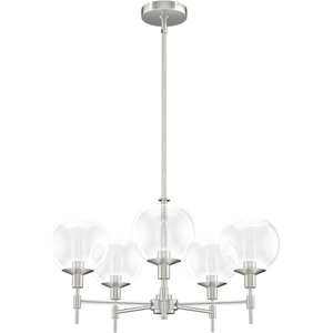 image:imageHunter  Xidane 5light Alturas Gold Large Chandelier Dimmable Mid Century Modern Style Round Shaped for Bedrooms Kitchens Dining Living Rooms  19741Brushed Nickel