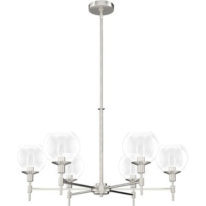 image:imageHunter  Xidane 6light Brushed Nickel Large Chandelier Dimmable Mid Century Modern Style Round Shaped for Bedrooms Kitchens Dining Living Rooms  19744Brushed Nickel