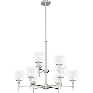 image:imageHunter  Xidane 9light Alturas Gold Large Chandelier Dimmable Round Shaped for Bedrooms Kitchens Dining Living Rooms  19745Brushed Nickel