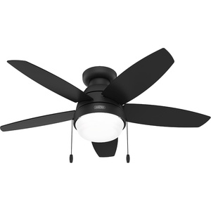 image:imageHunter 44 inch Indoor Ceiling Fan with LED Light  Ceiling Fan with Pull Chain For Bedroom Living Room or Kitchen Low Profile Mount No Remote 5 Blades  Lilliana 51223 Brushed Nickel  with LED Light Low Profile Mount 5 Blades For Bedroom Living Room Kitchen 51223Matte Black